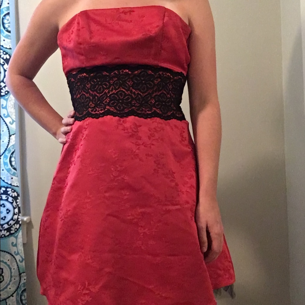 Red and black dress