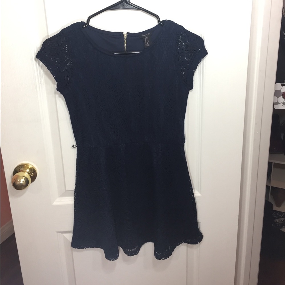 Navy Blue Lace Dress