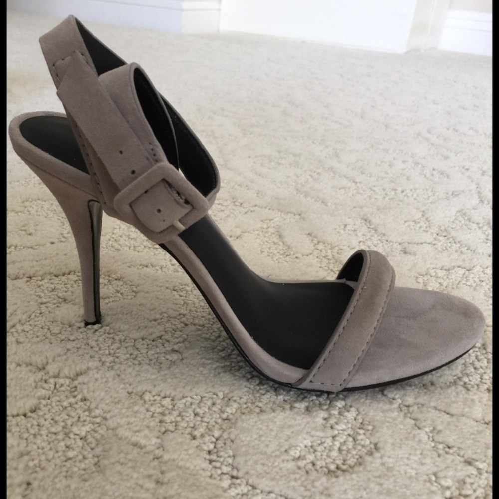 ALEXANDER WANG ANTONIA SUEDE SANDAL in Pewter