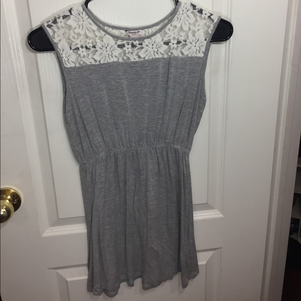 Gray Dress With lace detailing