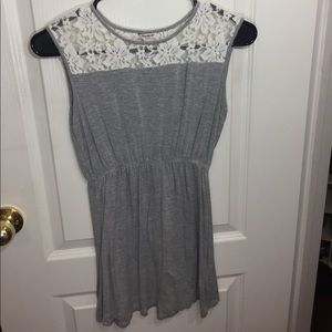 Gray Dress With lace detailing