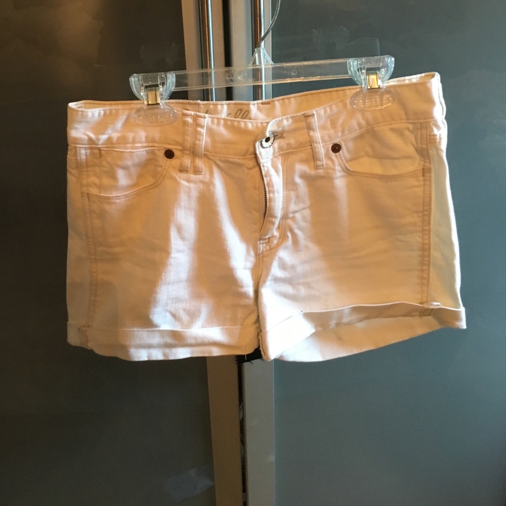 👋Madewell White Denim Cuff Shorts