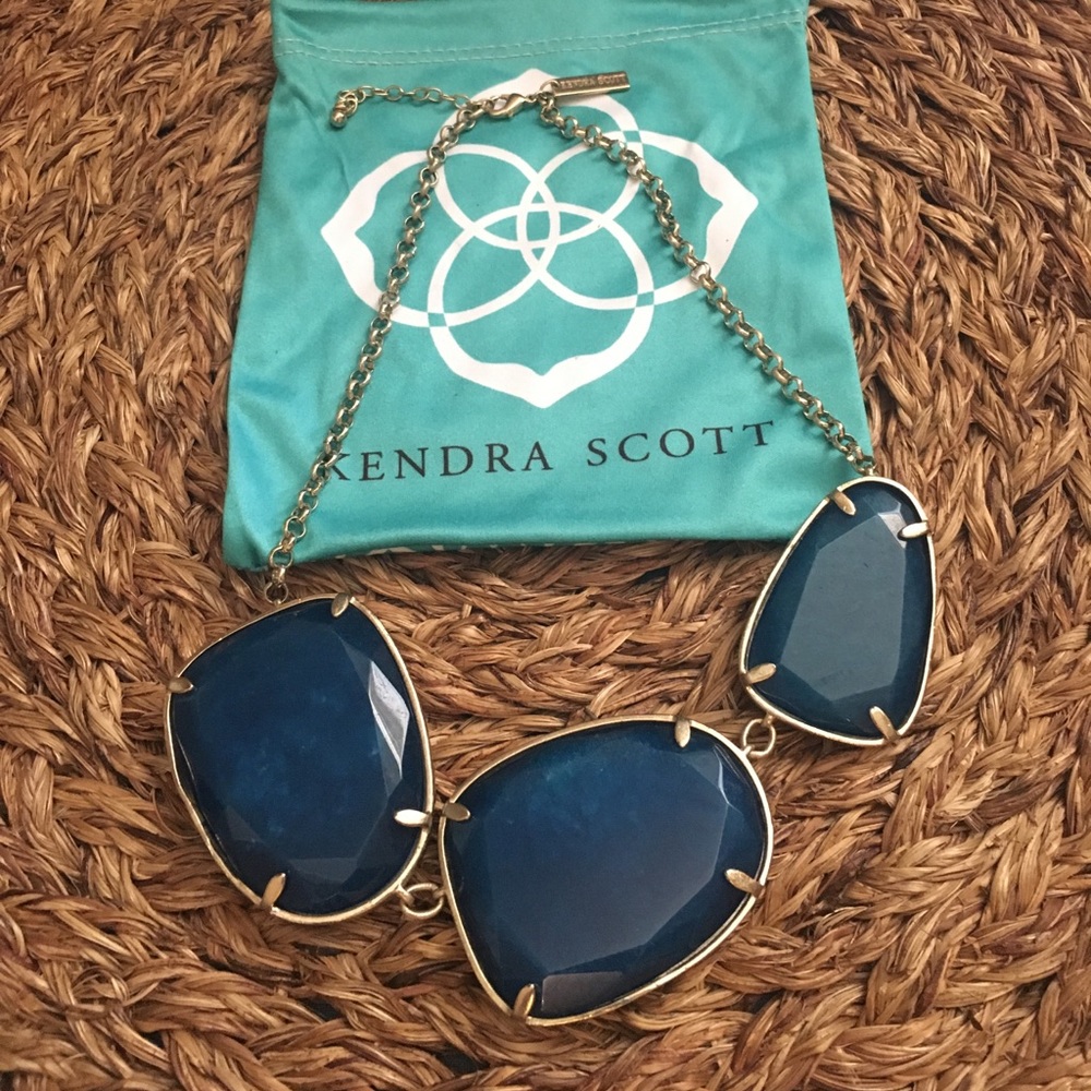 Kendra Scott Necklace - Gold / Blue 3-stone