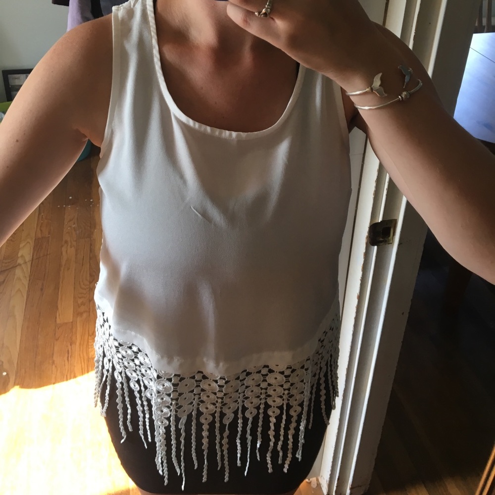 White Tassel Tank