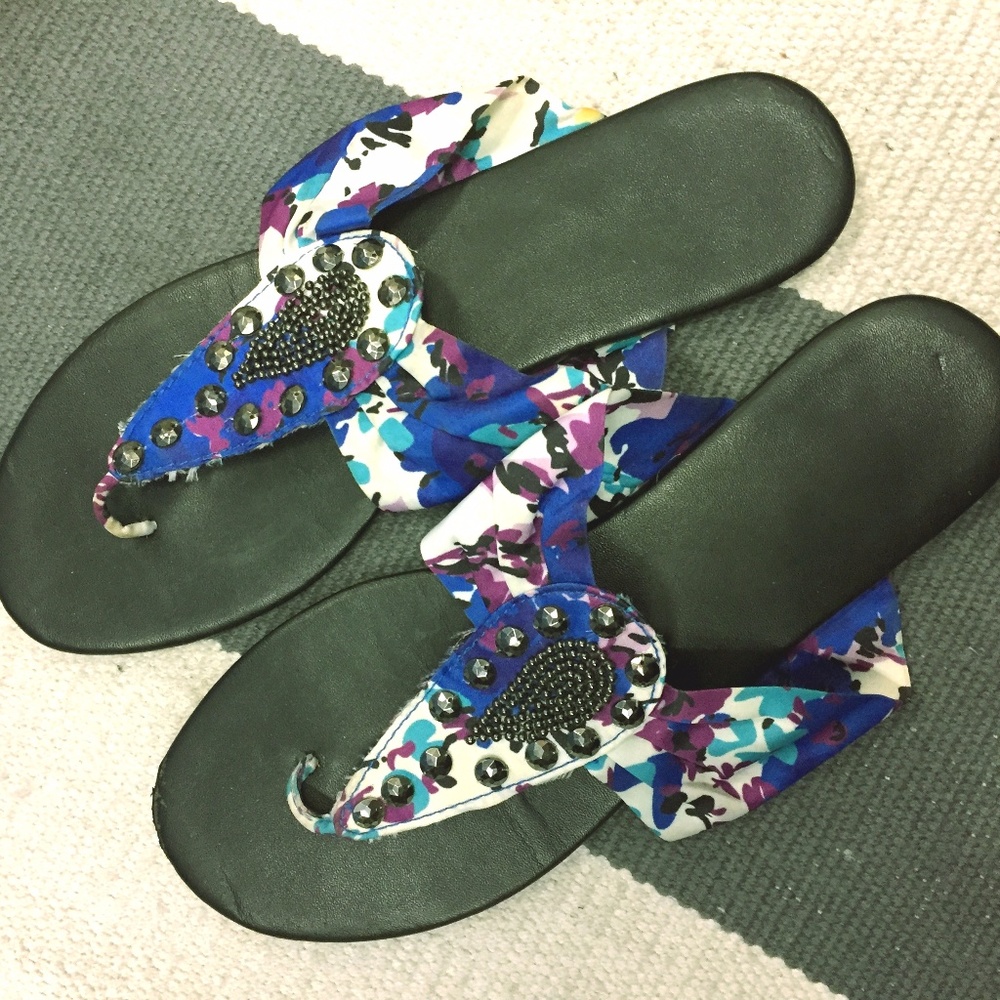 Floral Beaded Sandals