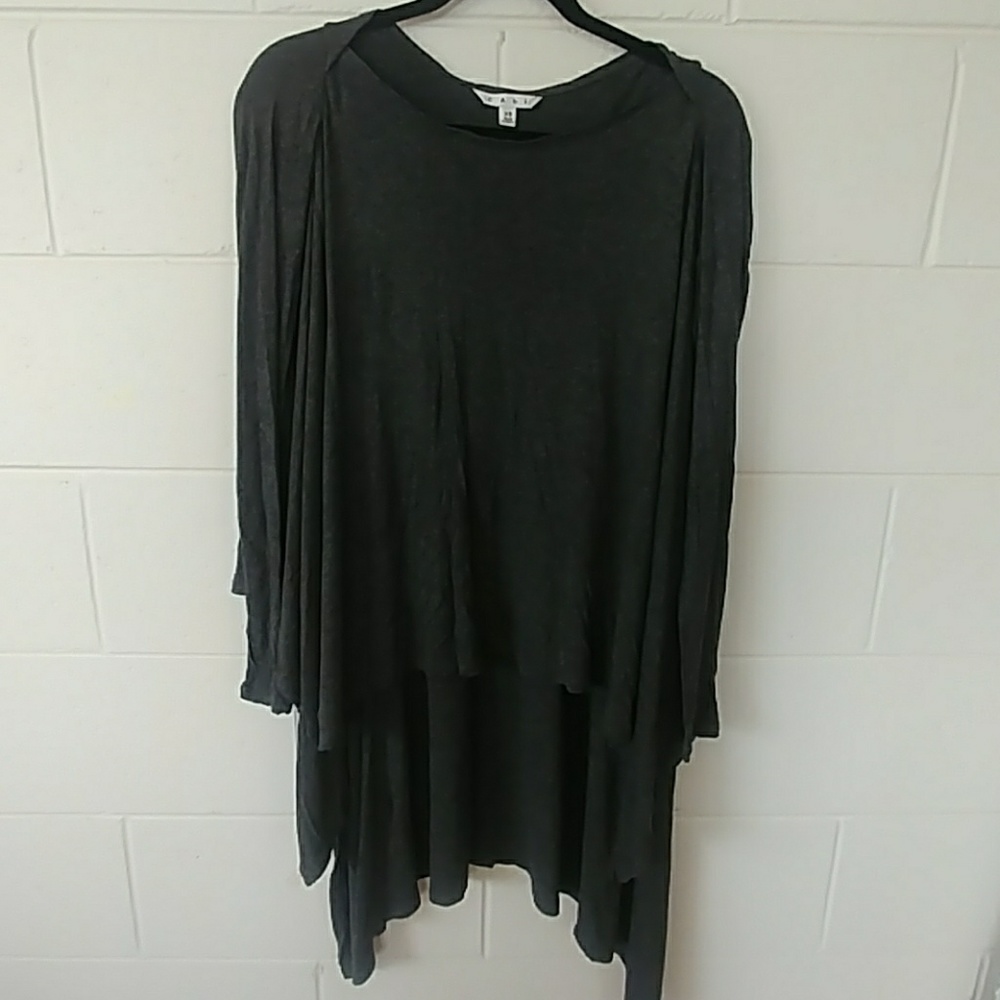 Cabi high-lo loose and soft dark gray sweater