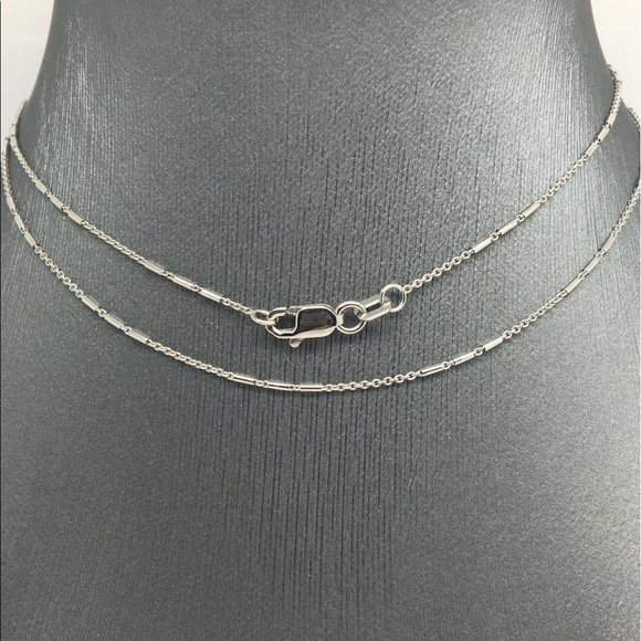 14K White Gold Mix Style Chain 16