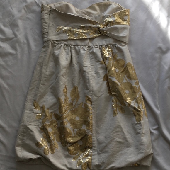 Tibi Cream Strapless Dress Sz 2 - Picture 2 of 4