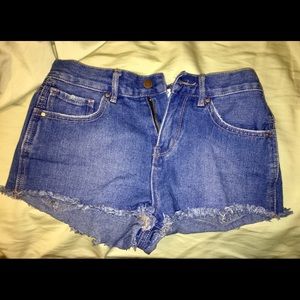 High rise jean shorts