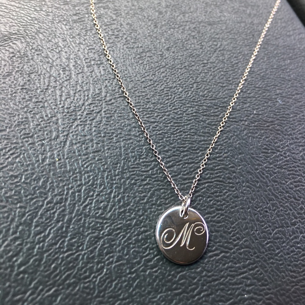 M initial pendant necklace
