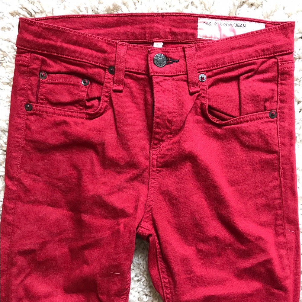 Rag & Bone red skinny jeans