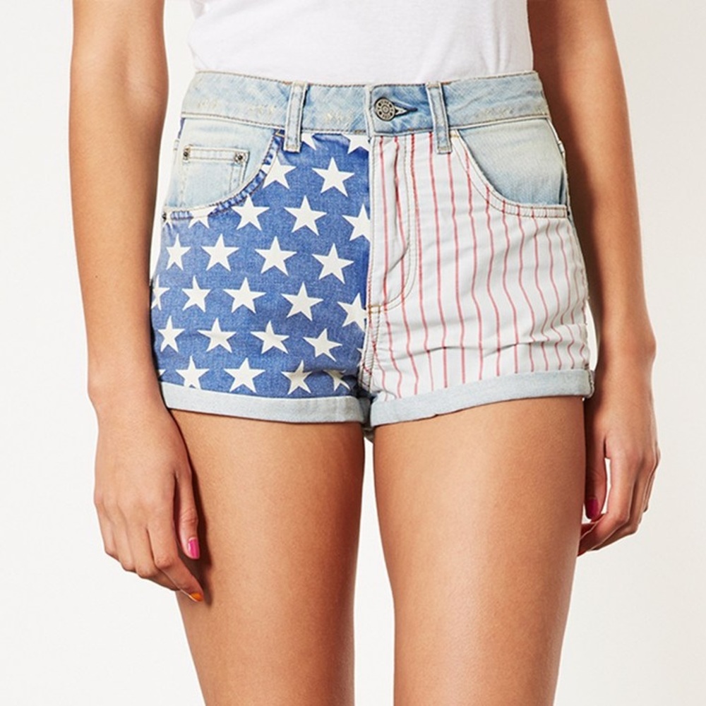 Topshop American Flag Denim Cutoffs