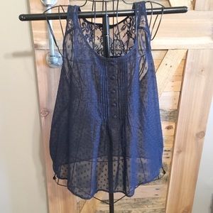 Women's navy sheer tank.