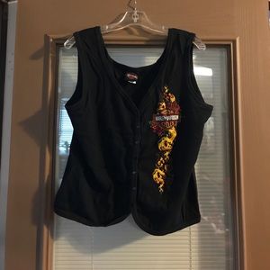 Harley Davidson Button Up Tank Top
