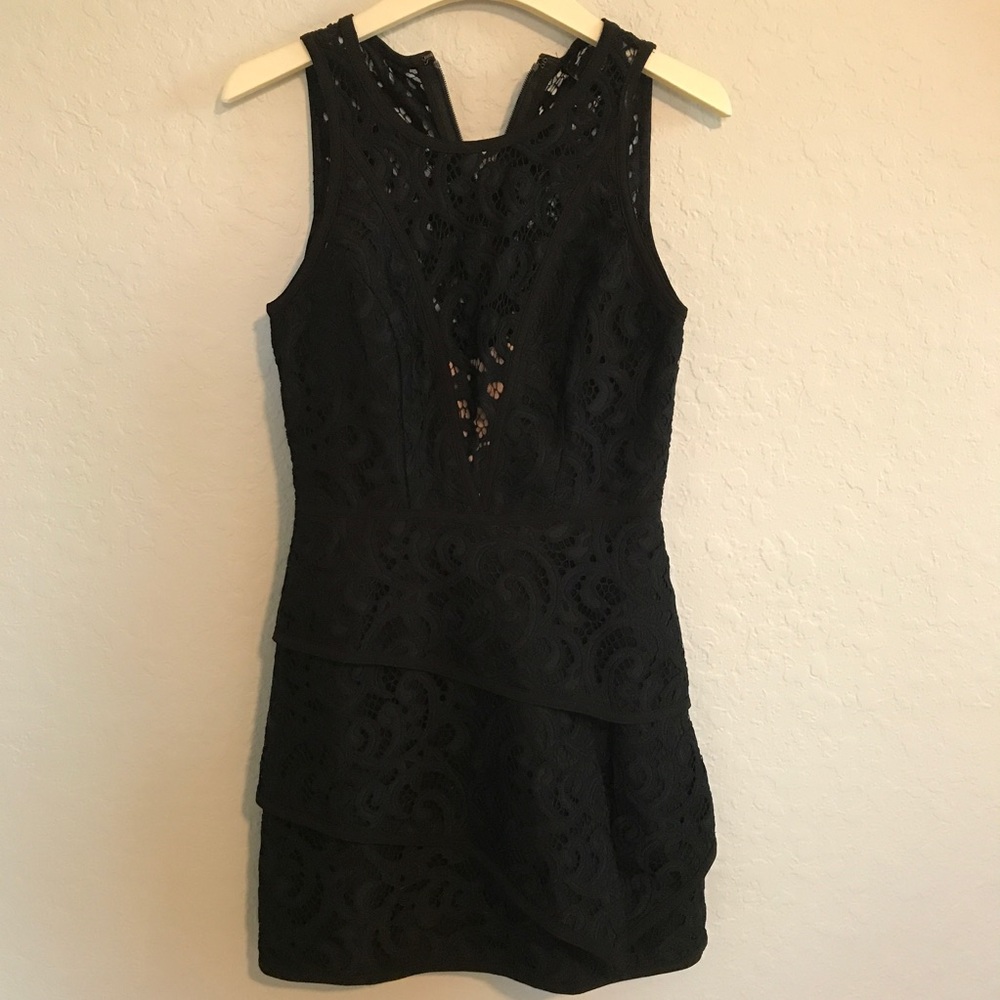 Black lace cocktail dress
