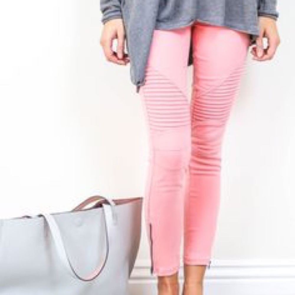 Coral Moto Jeggings