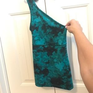 Green one shoulder Lululemon top