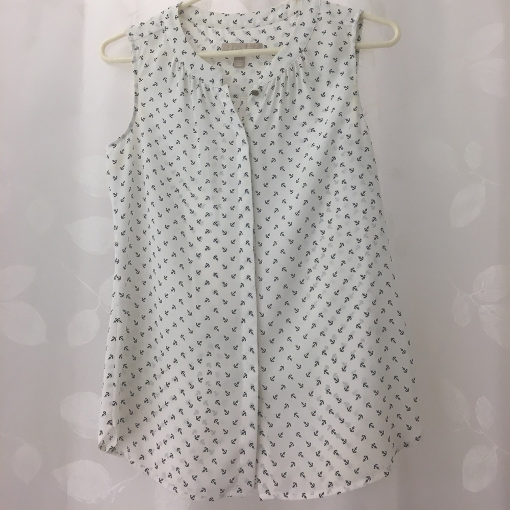 Banana Republic Anchor print sleeveless top