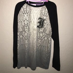 TOPMAN longsleeve snakeskin baseball T