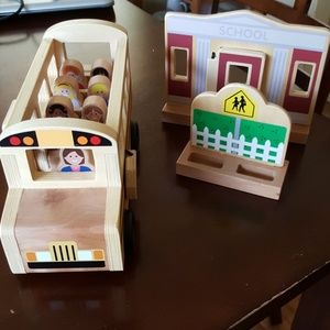 Melissa & Doug Wooden School Bus Set