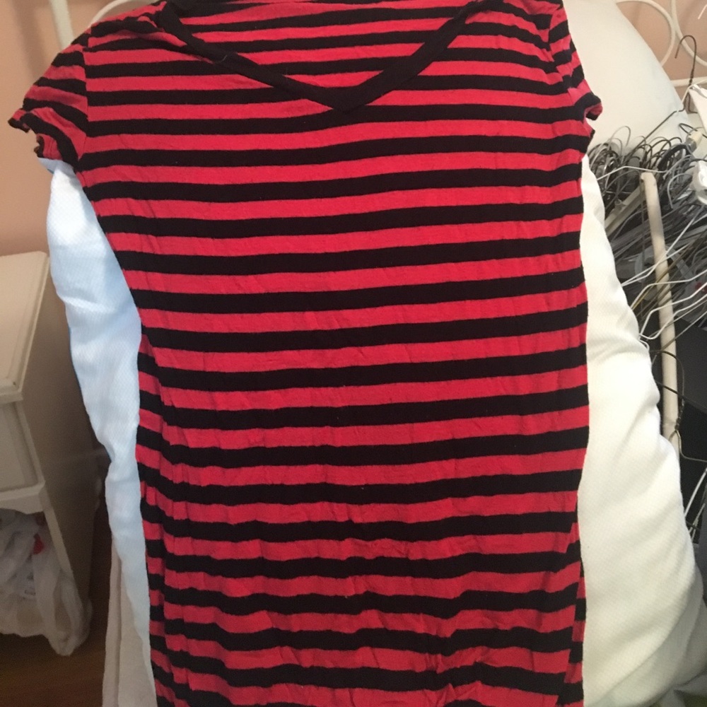 Red and black striped shirt