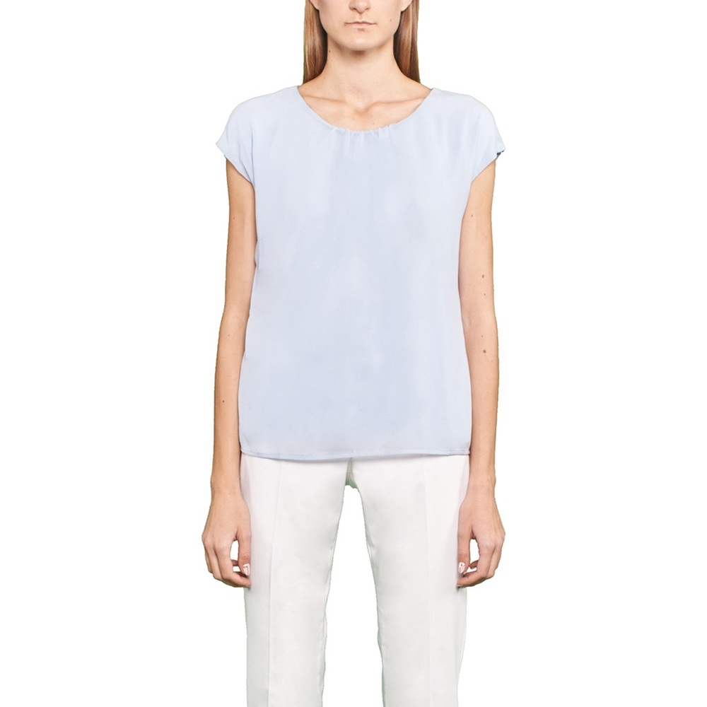 Ice Blue Relaxed Fit T-Shirt Blouse Plus Size