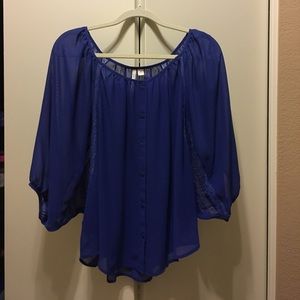 LC Lauren Conrad Bat Wing Sleeve with Lace Detail