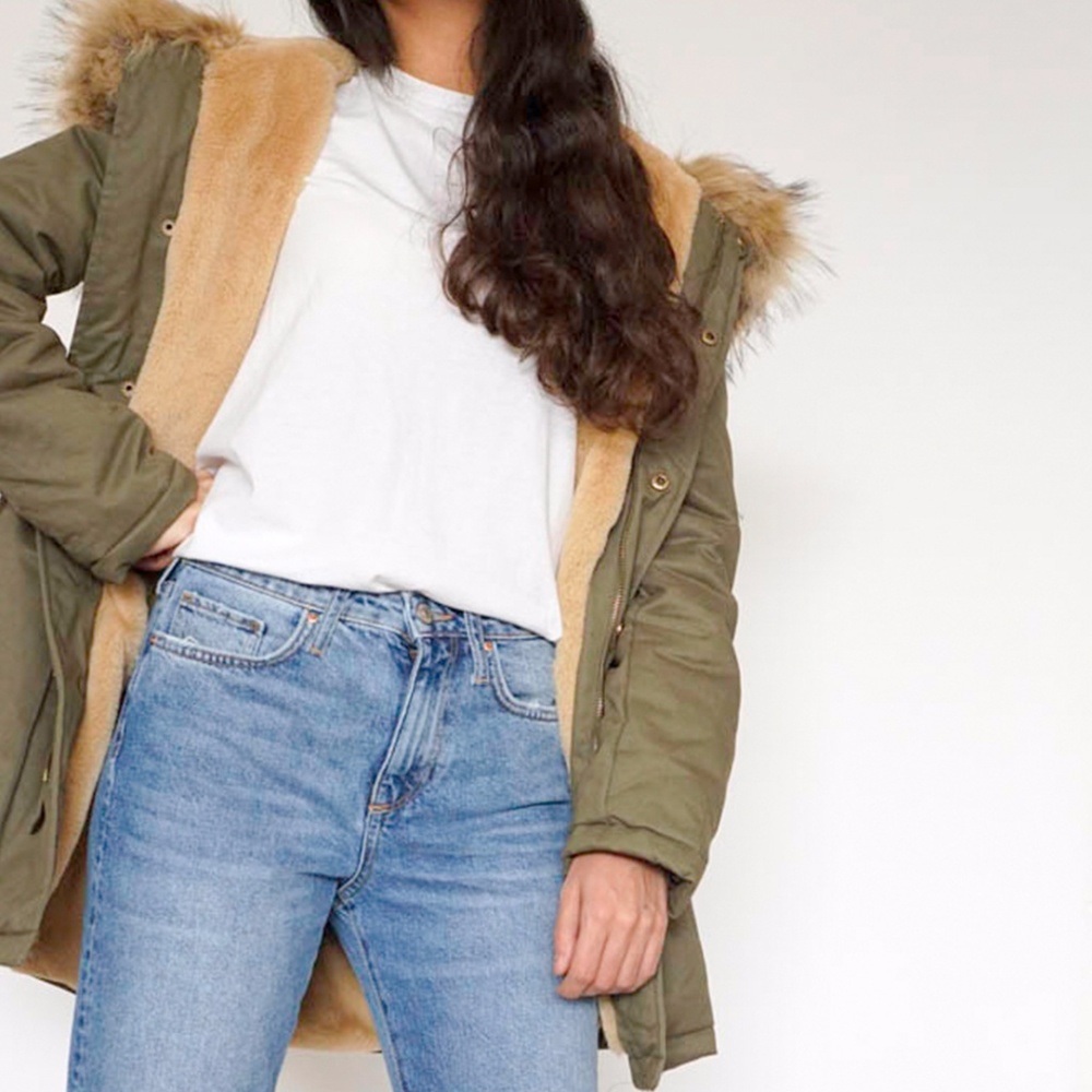 FAUX FUR PARKA - NATURAL