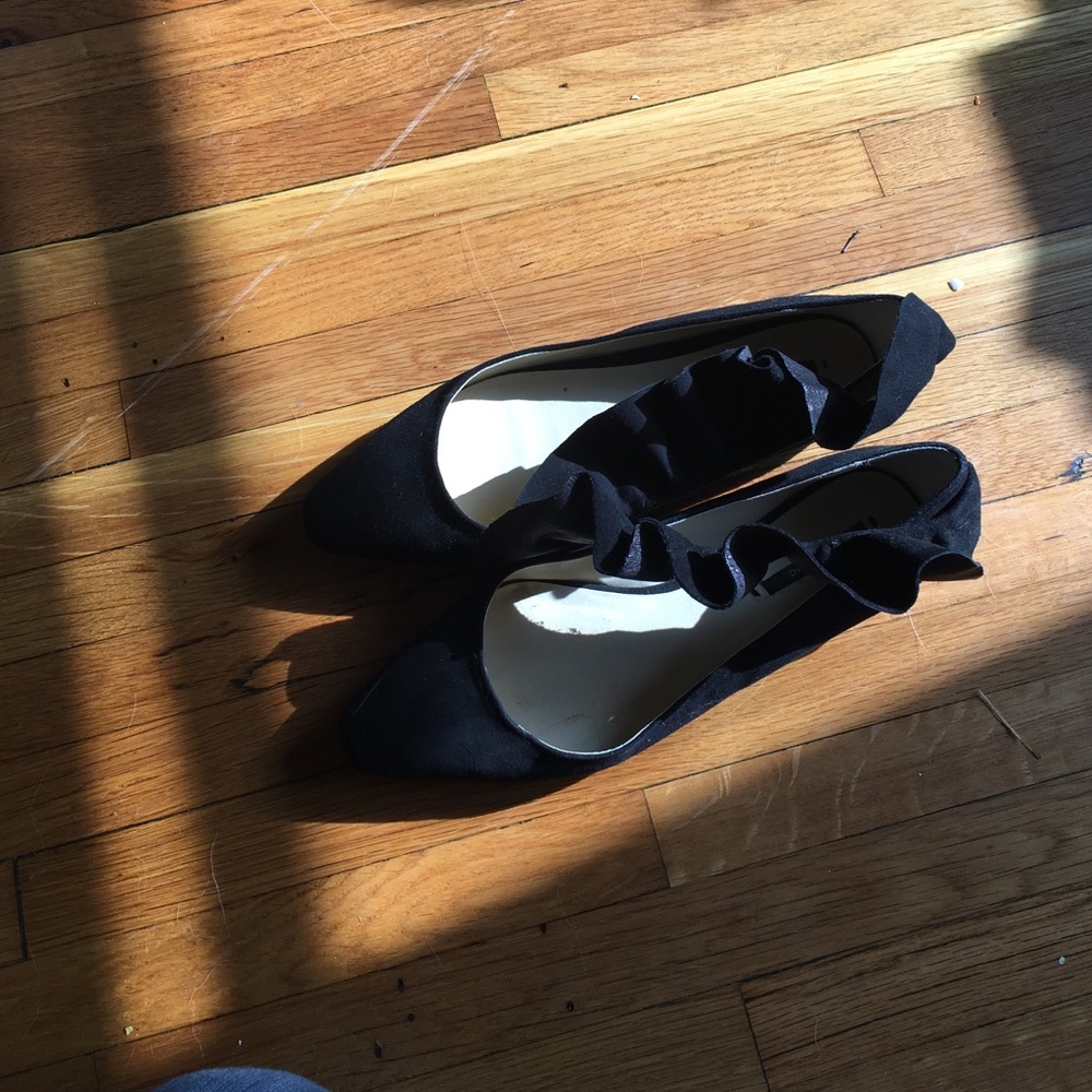 Zara Ruffle Strap Ballet Pump