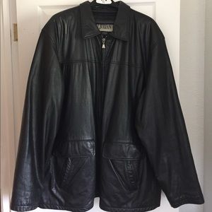 Leather zip-up jacket