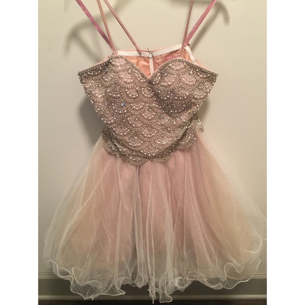 Strapless Pearls, Rhinestones,  Beads & Tulle
