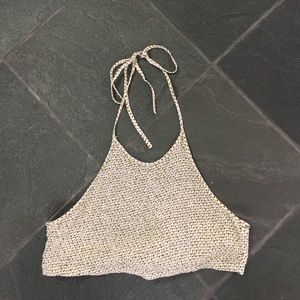 Urban outfitters sunflower halter crop top