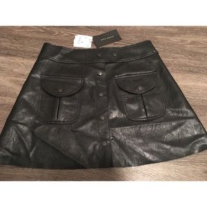 Zara Black Faux Leather Skirt