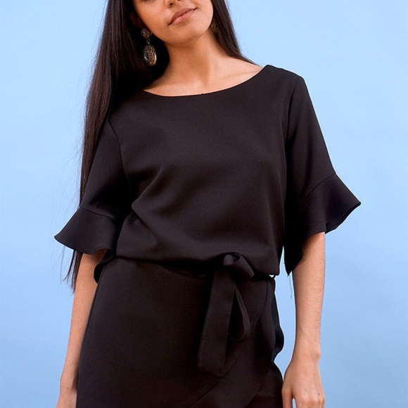 LÉNA RUFFLE DRESS - LBD - Picture 2 of 5