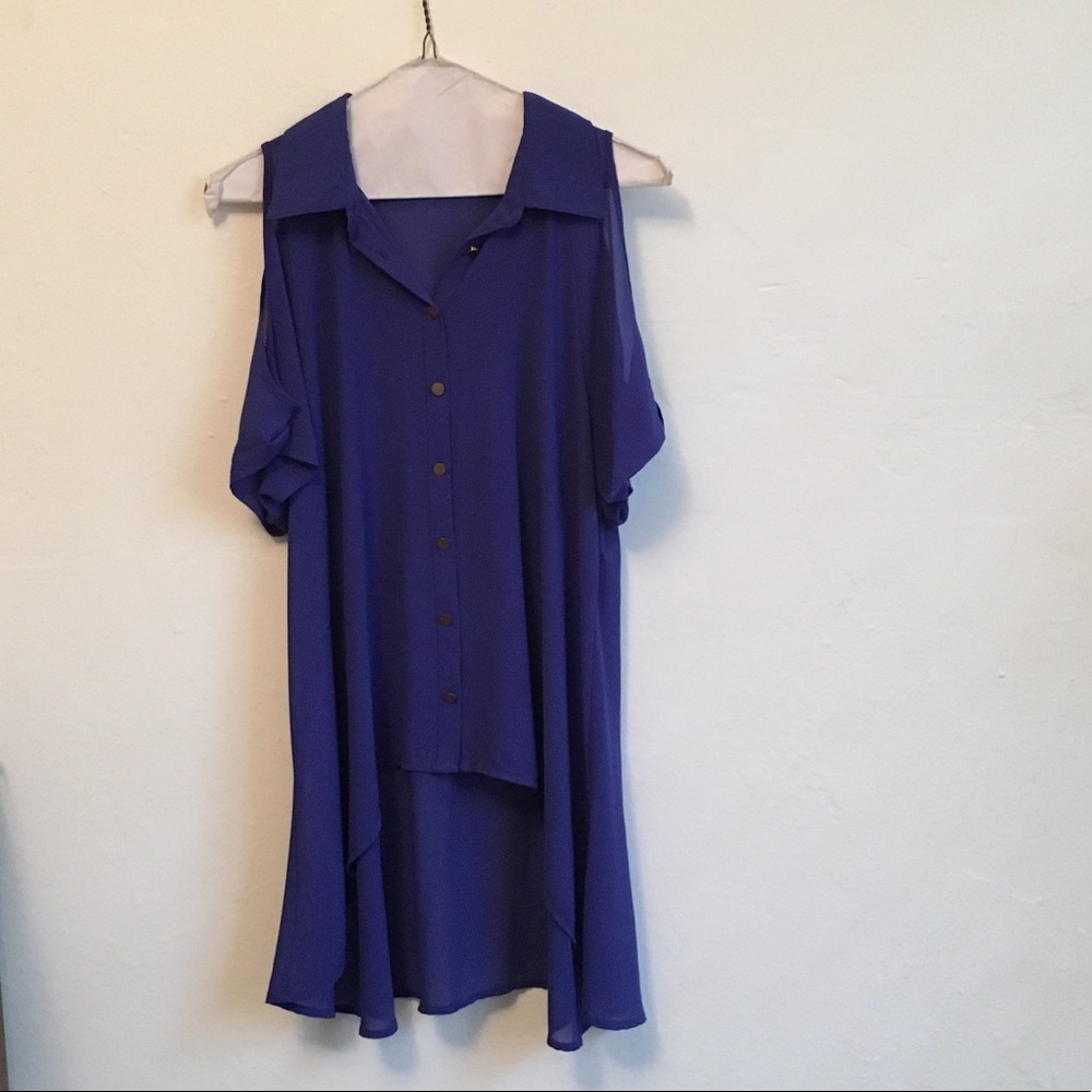 Blue off the shoulder blouse