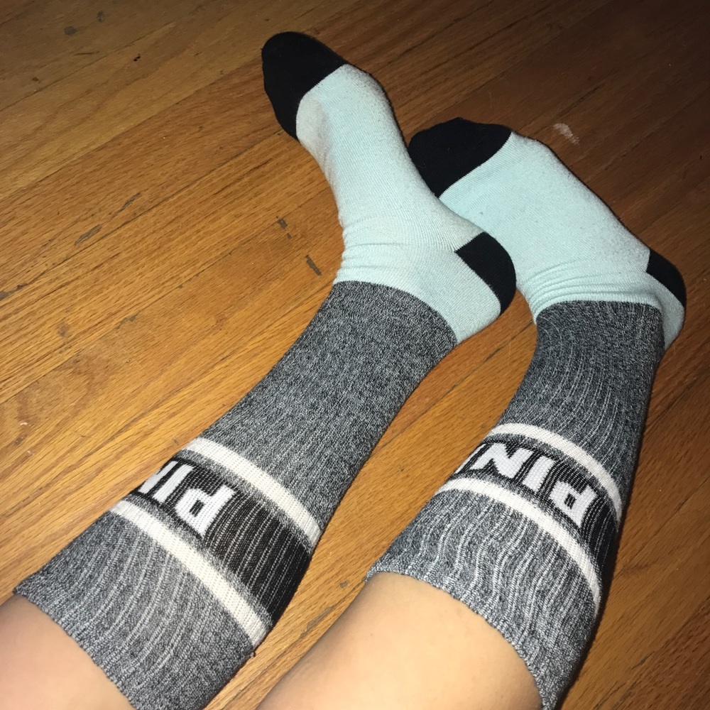 PINK Blue and Gray Socks