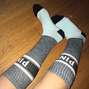 PINK Blue and Gray Socks