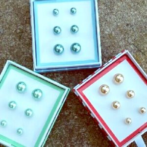 Three Sets of three Pearl Earrings