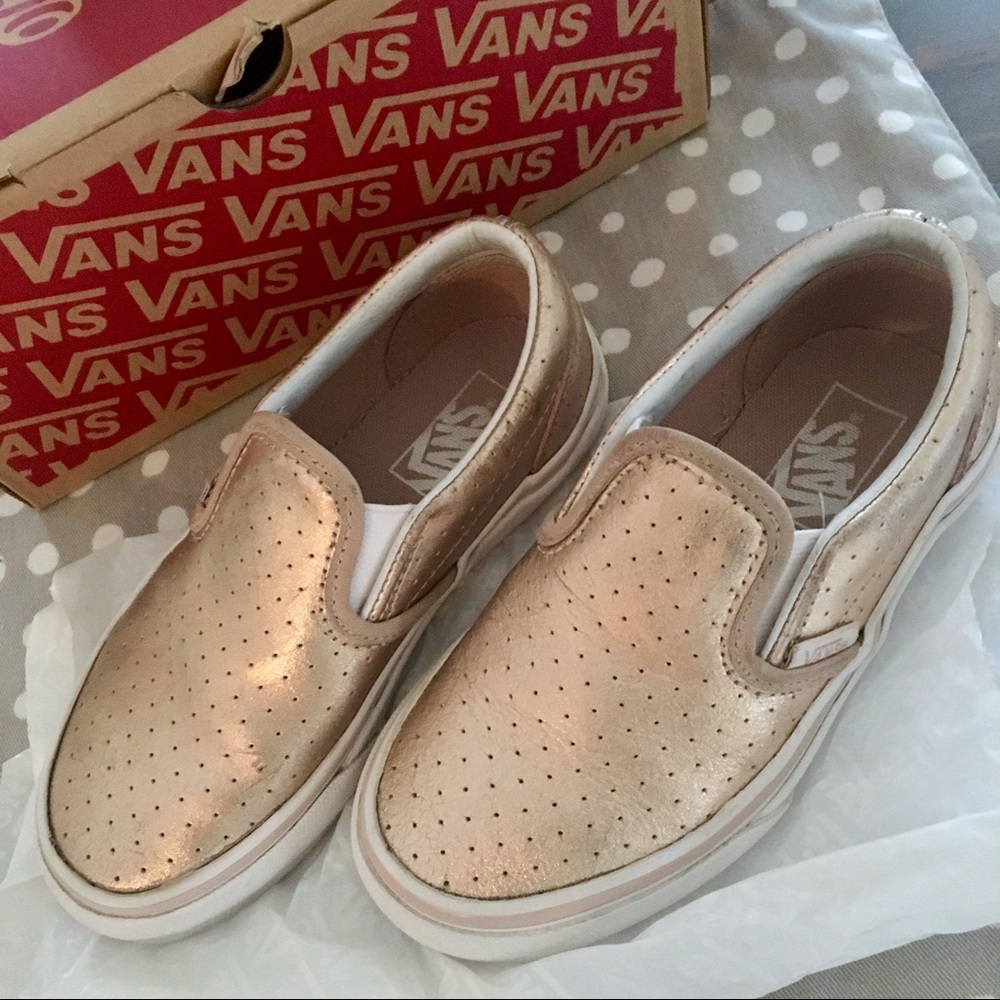 Kids Vans Rose Gold slip-ons- Size 11.5