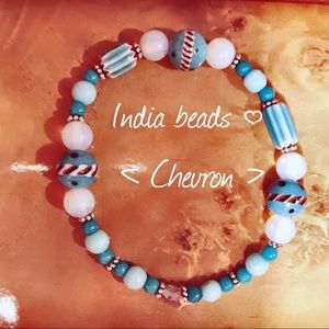 Made with Ventage beads  stretchy bracelet