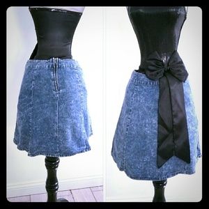 Acid-Washed Denim Skirt