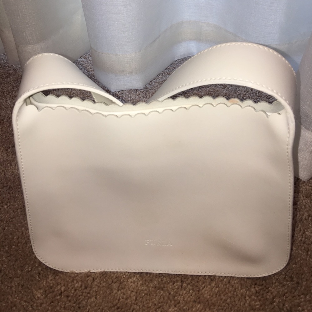 Furla white leather handbag