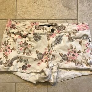 Cream with floral design shorts!