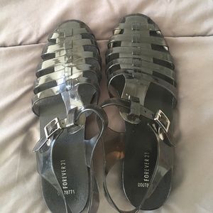 Black jelly sandals in great condition
