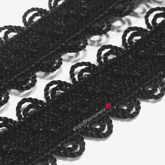 new Vanessa Mooney ☽ Festival Double Row Lace Choker Necklace ☽ Black Lace ☽ - Picture 11 of 13