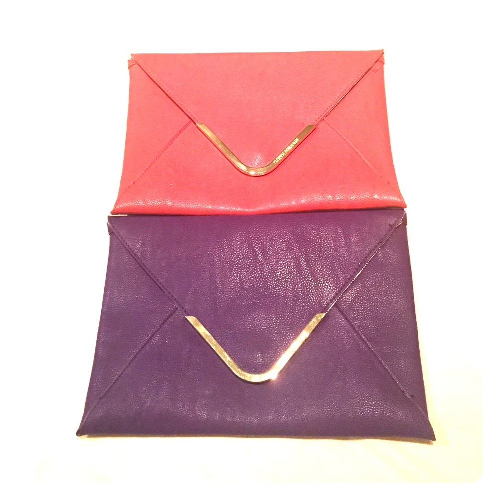 Two Steve Madden Clutches Orange & Purple