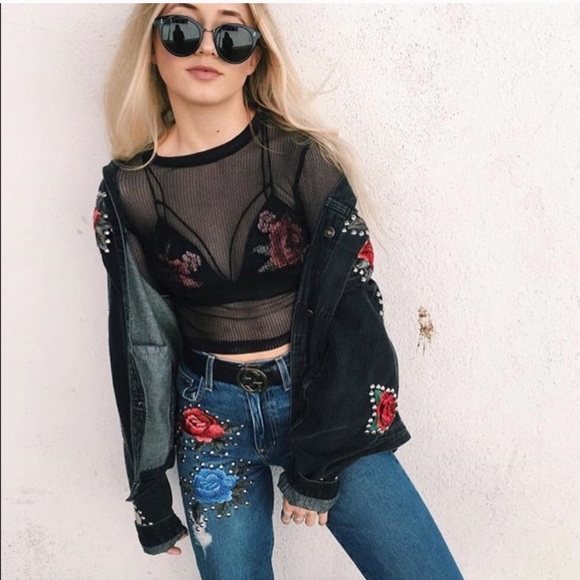 LF Other - LF rose embroidered bralette XS
