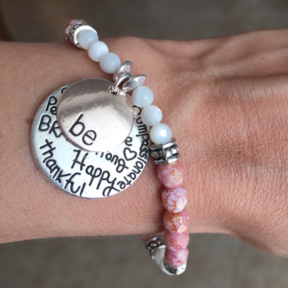 White Mother of Pearl Tibetan Charm Bracelet - Picture 4 of 5