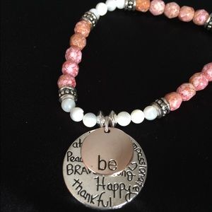 White Mother of Pearl Tibetan Charm Bracelet