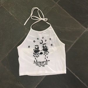 Brandy Melville white halter crop top